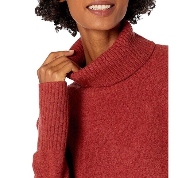Goodthreads Women Boucle Turtleneck Sweater Rust Heather Size Large - Picture 3 of 6